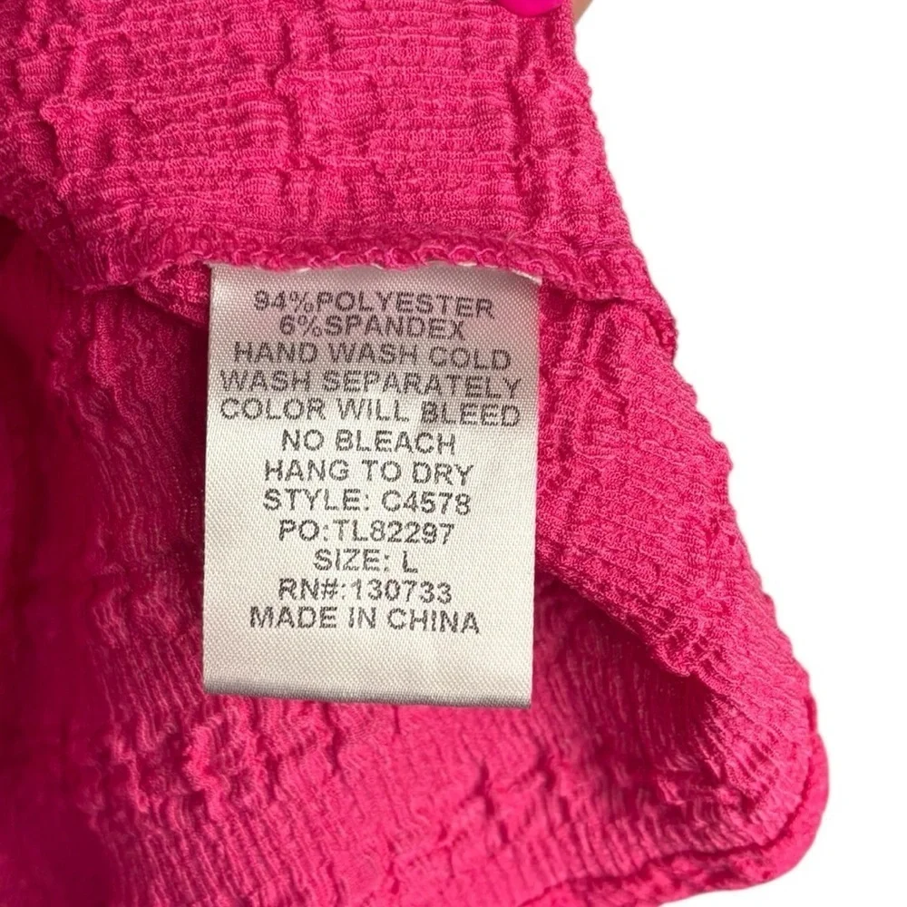 Umgee Barbie Flowy Pink Textured Blouse Size Large - Picture 5 of 9